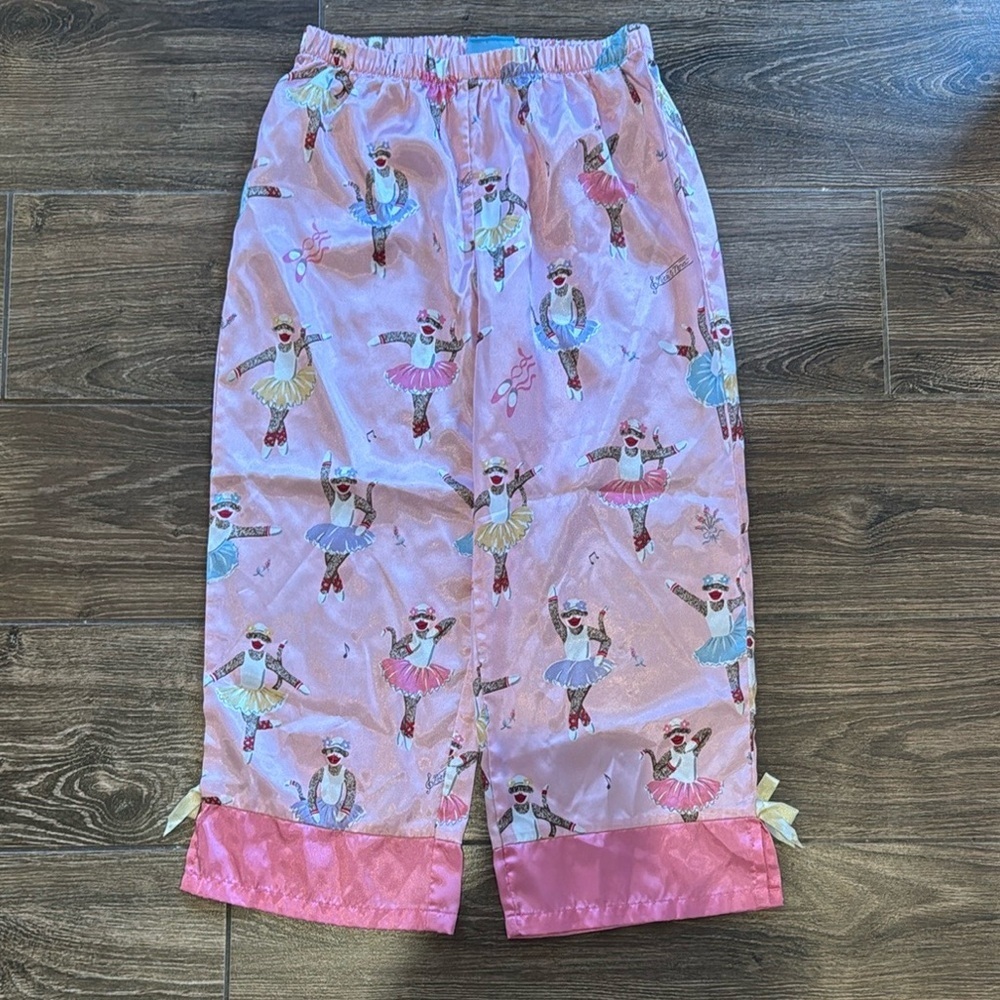 Charming Pink Dancer Pajama Pants nick and Nora sock monkey
